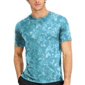 NEW ID IDEOLOGY MEN'S BIRDSEYE PRINTED TRAINING T-Shirt, MultiColor, Size XL